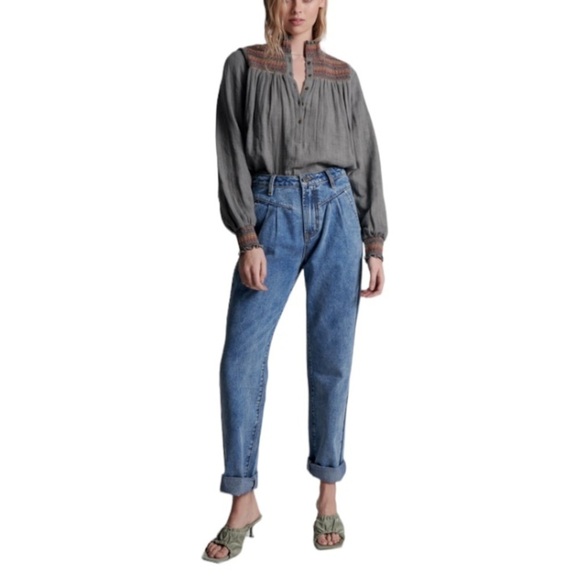 Vintage Rio Stephen Mardon High Waisted Pleated Jeans Size 32 Medium Wash - Picture 4 of 13